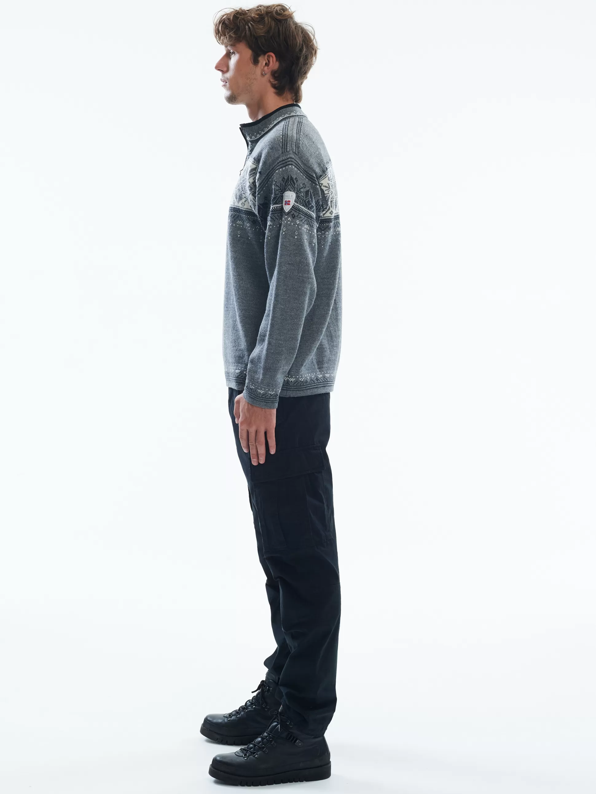 Dale of Norway Blyfjell Men's Knit Sweater Smoke Drkcharc Offwhite Lgtcha Sale