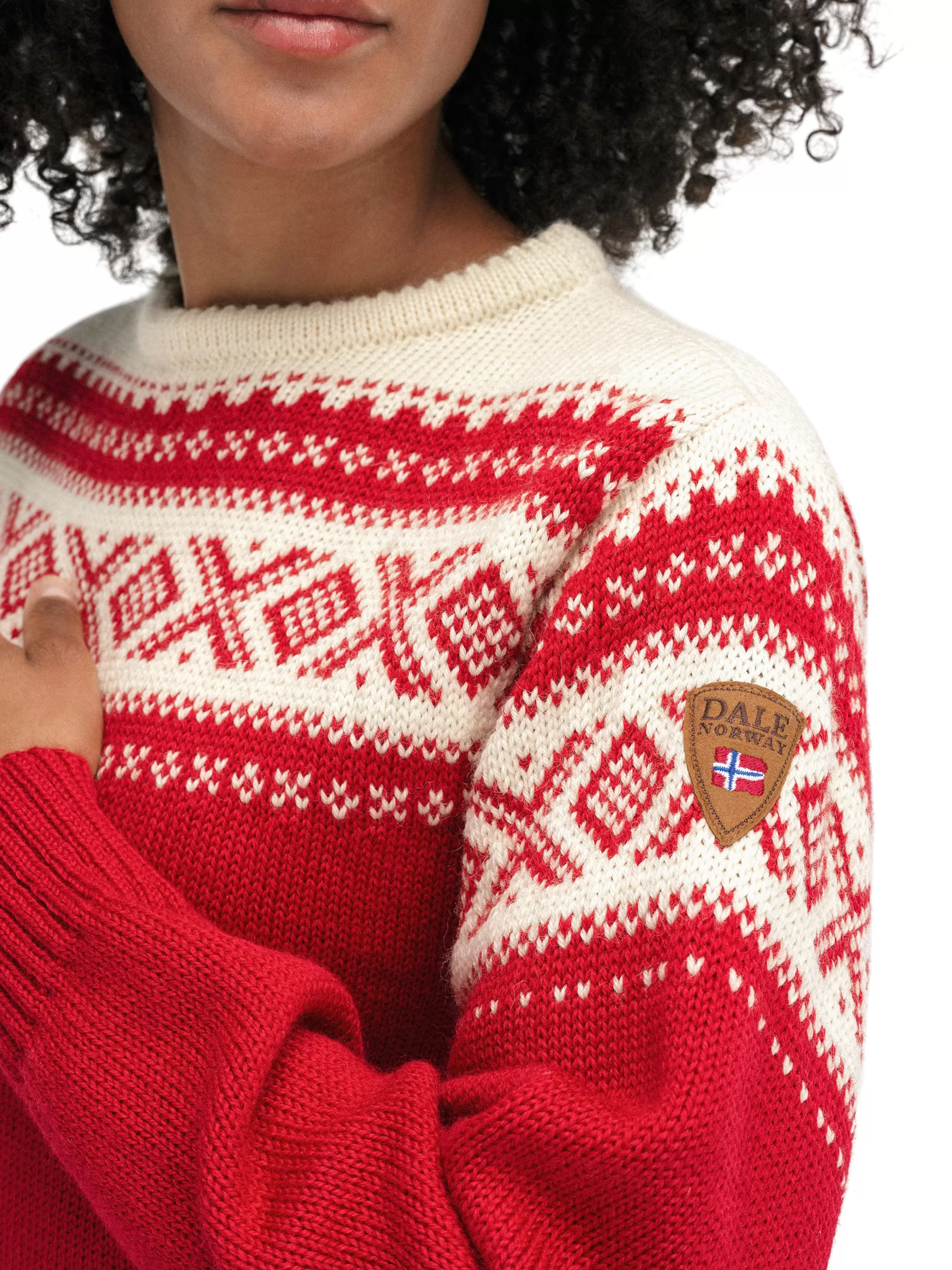 cortina__unisex_sweater__norwegian_wool_4-1.webp Dale of Norway Cortina 1956 Unisex Sweater - Norwegian Wool Raspberry Off-White Hot