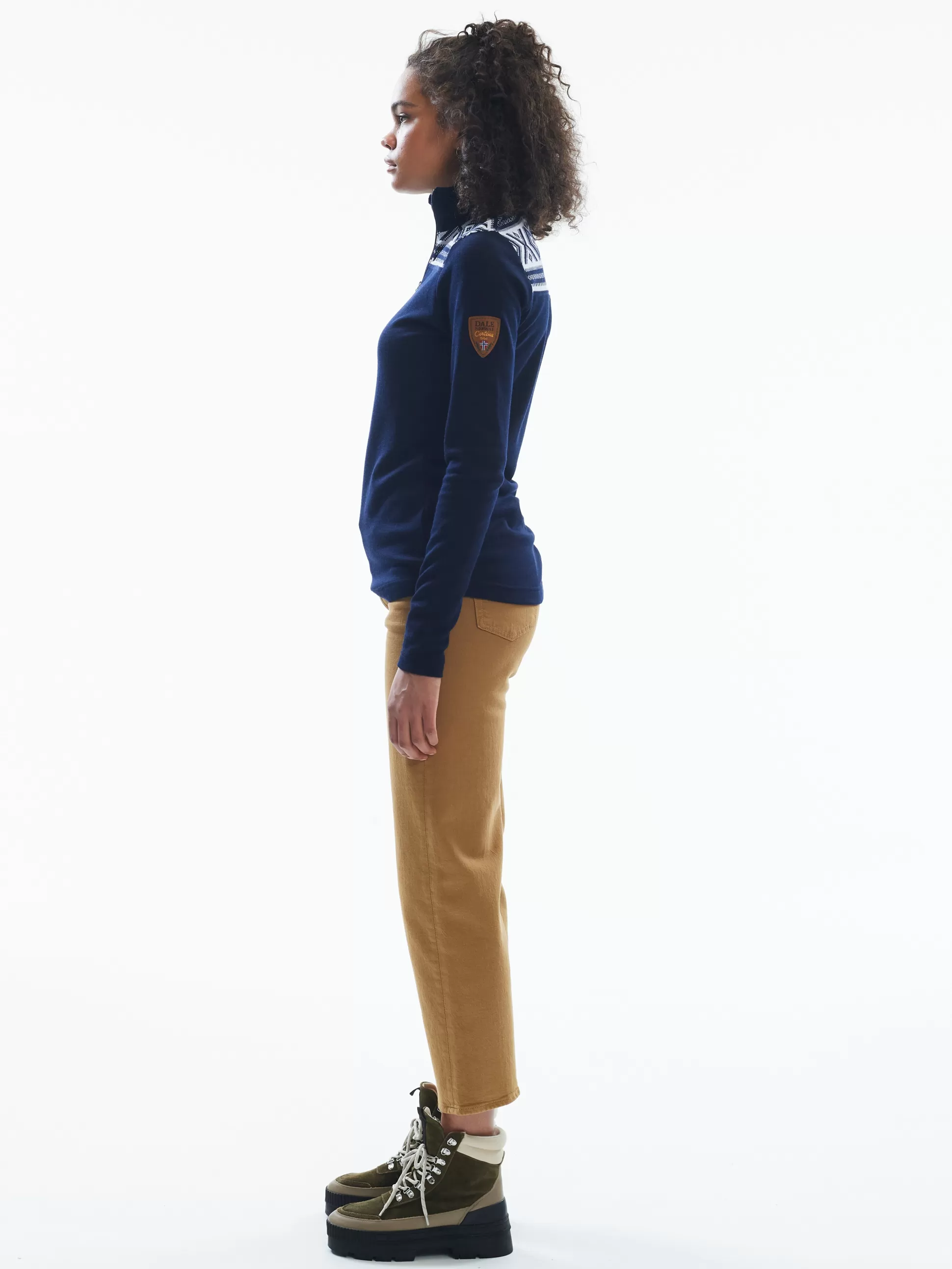 Dale of Norway Cortina Basic Women's Sweater - Superfine Merino Navy Offwhite Discount