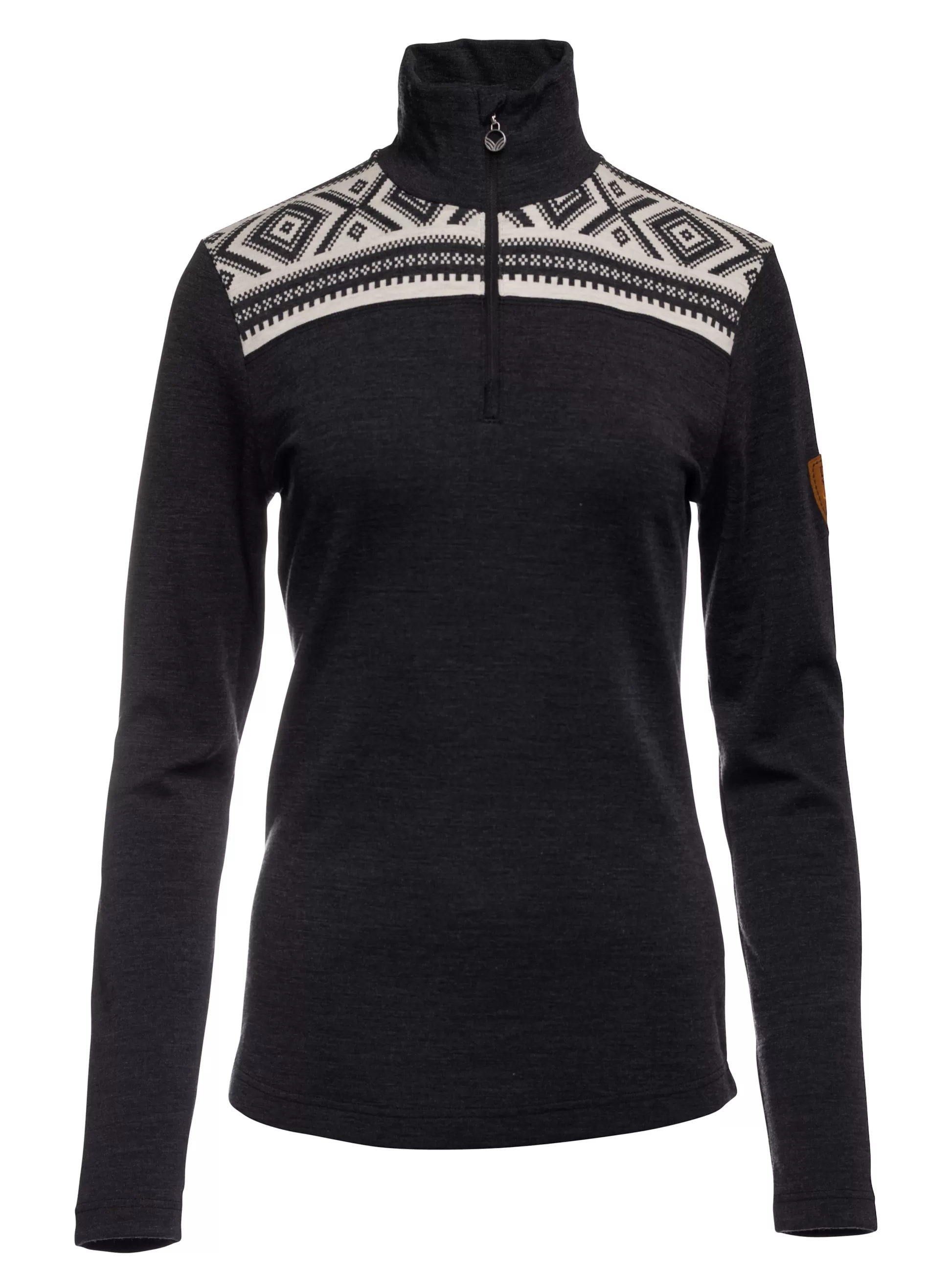 Dale of Norway Cortina Basic Women's Sweater - Superfine Merino Dark Charcoal Offwhite Flash Sale