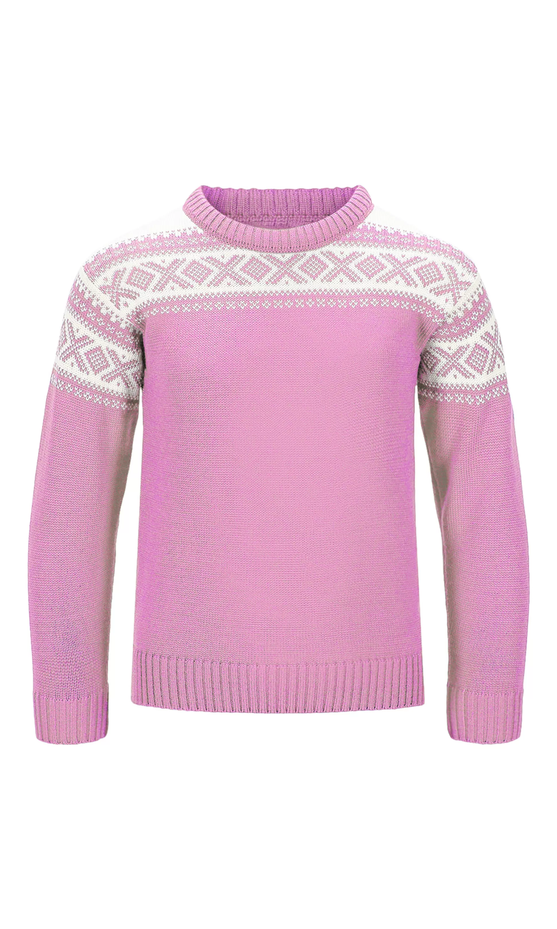 Dale of Norway Cortina Kids' Sweater - Merino Wool Pinkcandy Offwhite Outlet