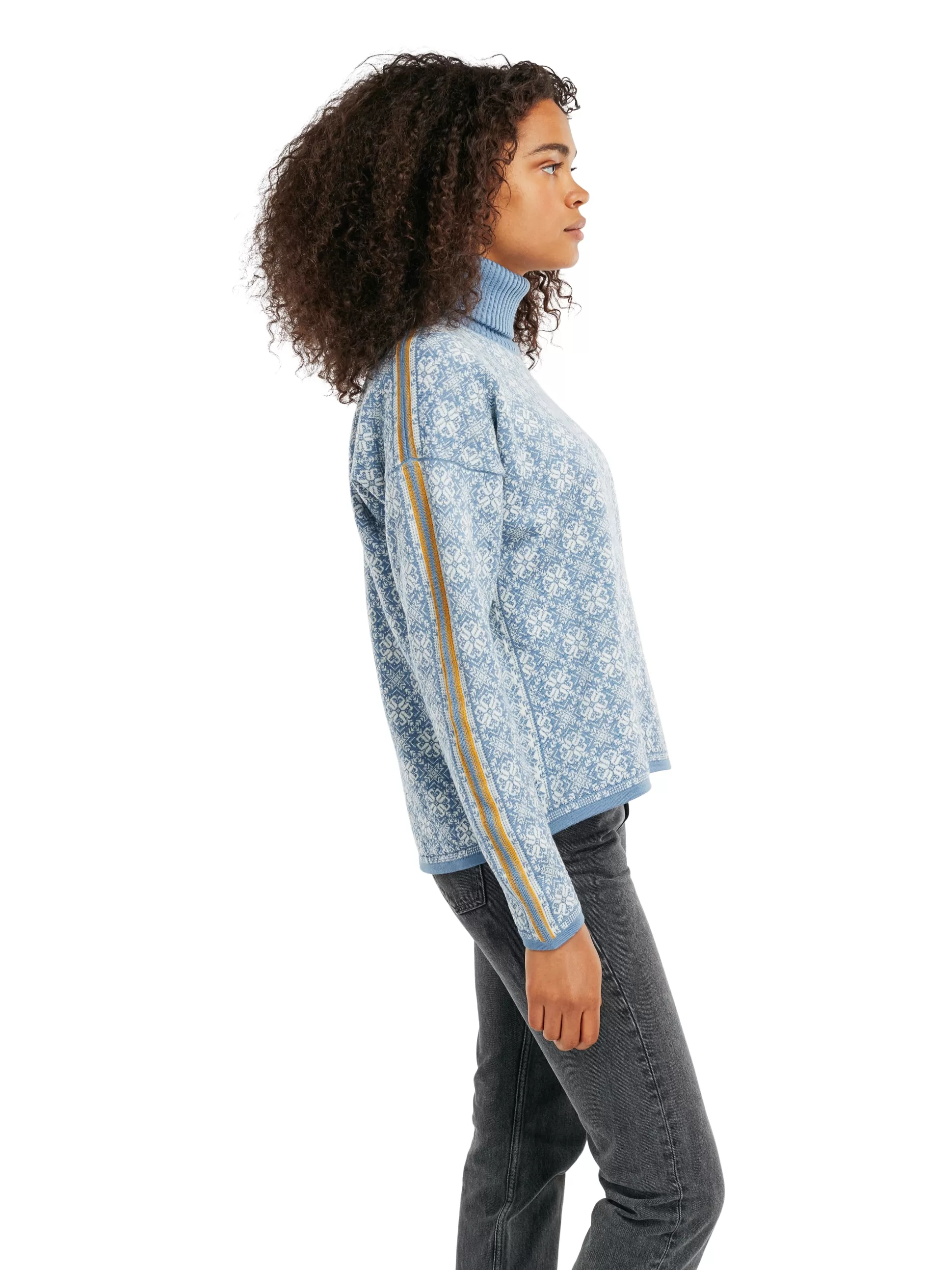 Dale of Norway Firda Women's Sweater - Merino Wool Blue Shadow Off White Fashion