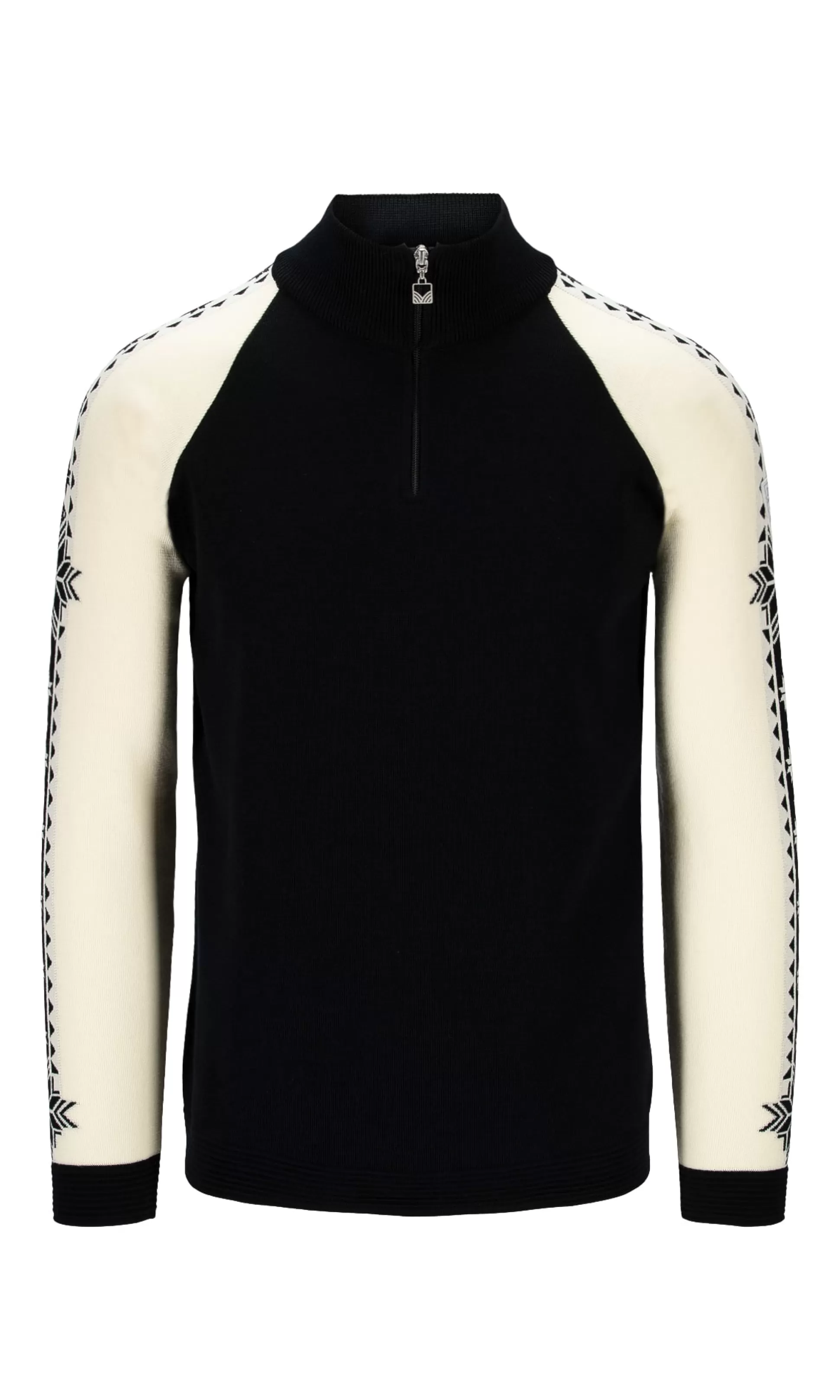 Dale of Norway Geilo Men's Sweater - Merino Wool Black Off White Best Sale