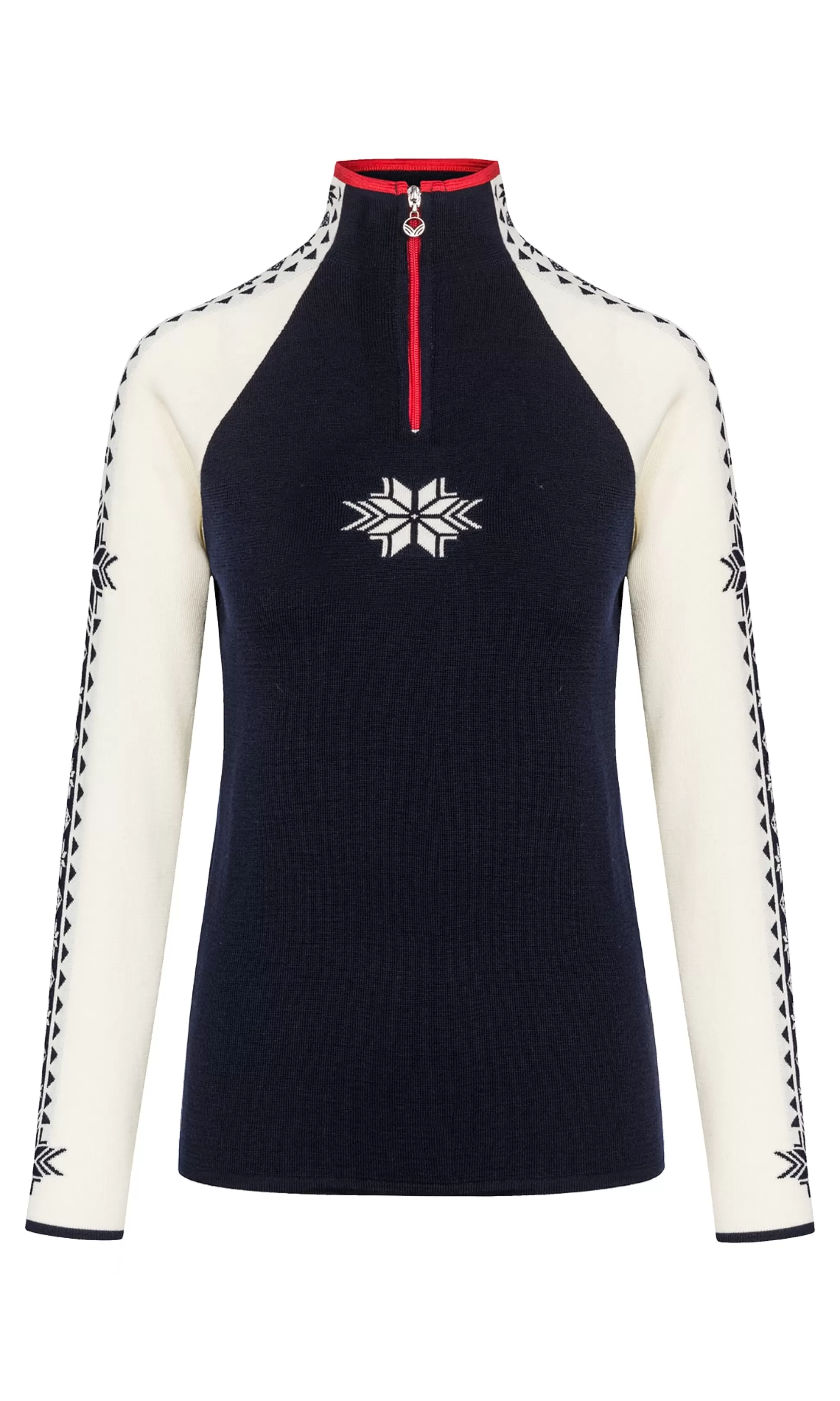 Dale of Norway Geilo Women's Sweater - Merino Wool Navy Offwhite Raspberry Flash Sale