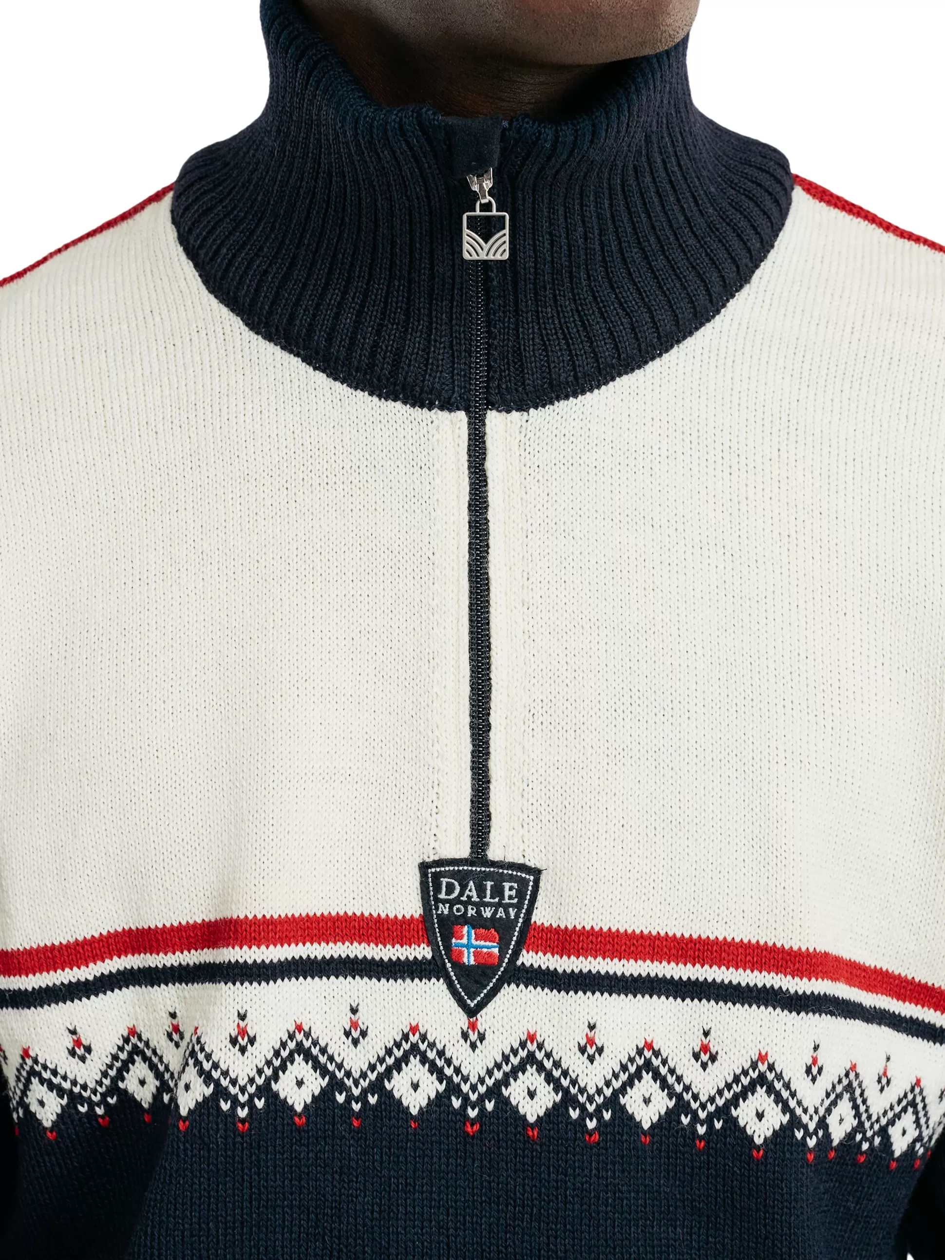 Dale of Norway Lahti Men's Knit Sweater Navy Off White Raspberry Cheap