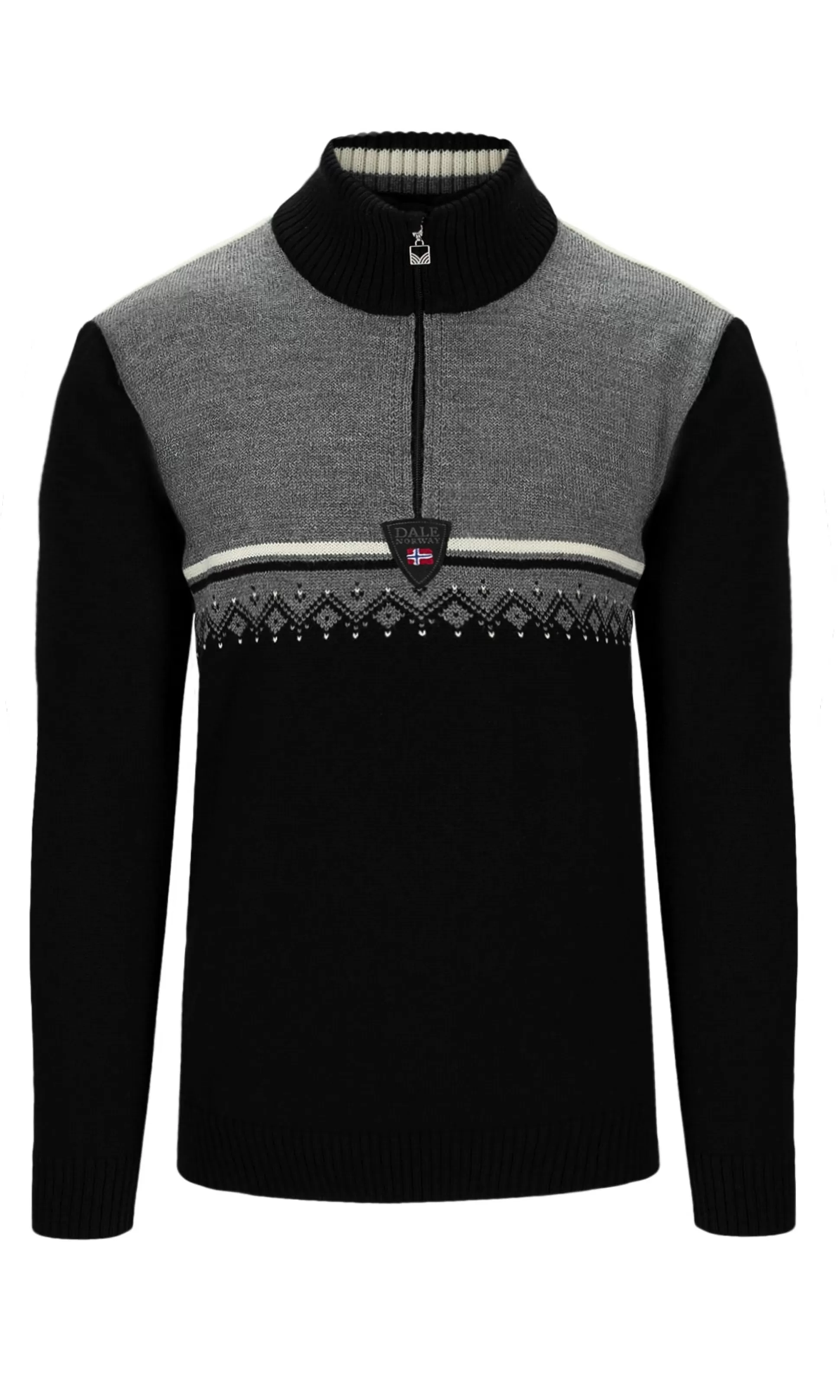 Dale of Norway Lahti Men's Knit Sweater Black Smoke Off White Hot