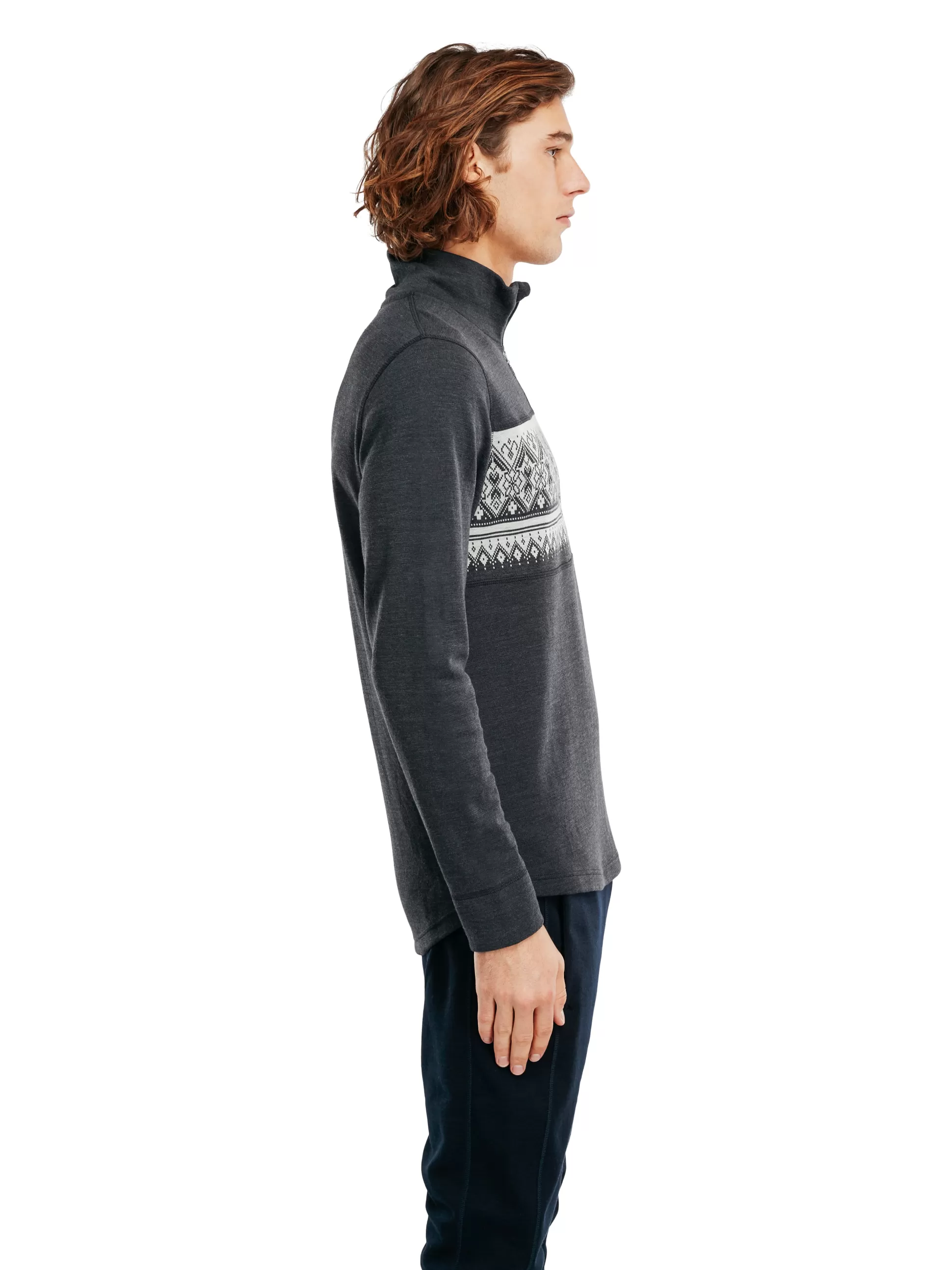 Dale of Norway Moritz Basic Men's Sweater - Superfine Merino Darkcharcoal Offwhite Outlet