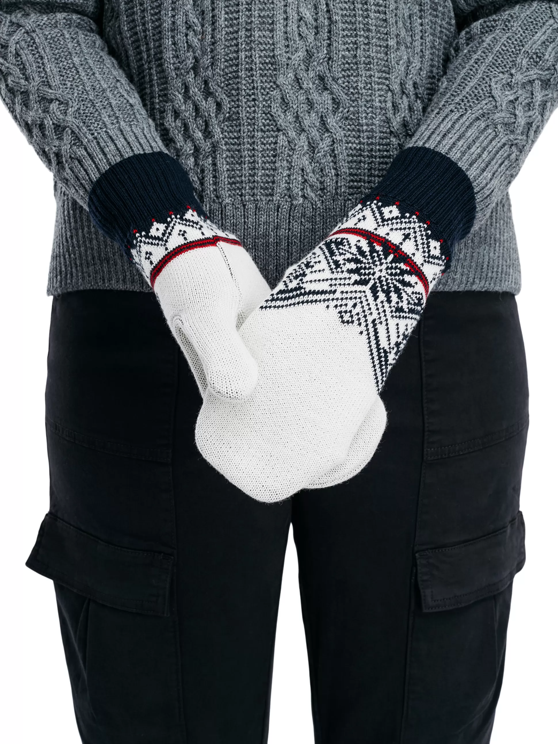 Dale of Norway Moritz Unisex Merino Wool Mittens Off White Navy Raspberry Hot