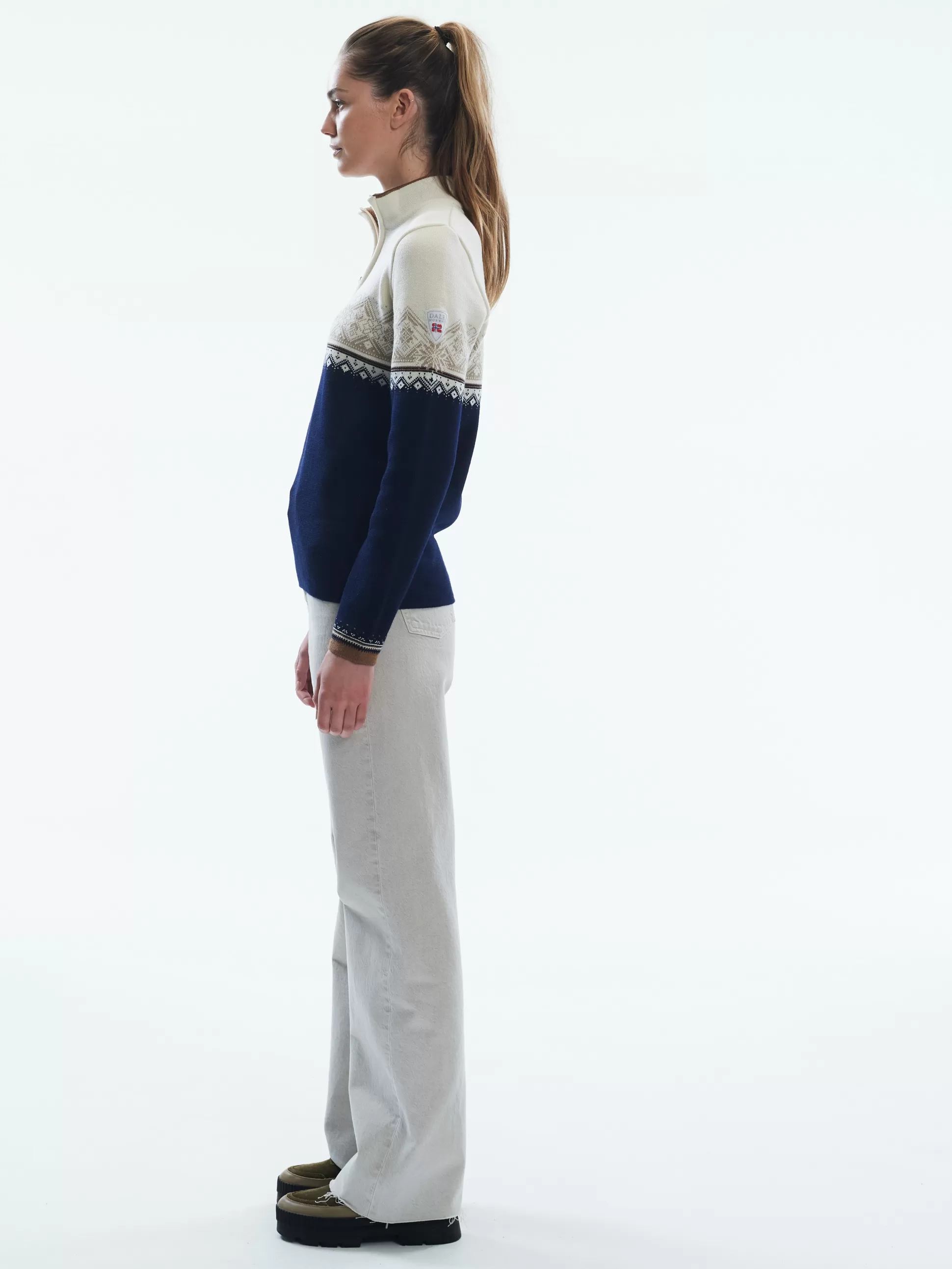 Dale of Norway Moritz Women's Sweater - Merino Wool Navy Bronze Beige Offwhite Sale
