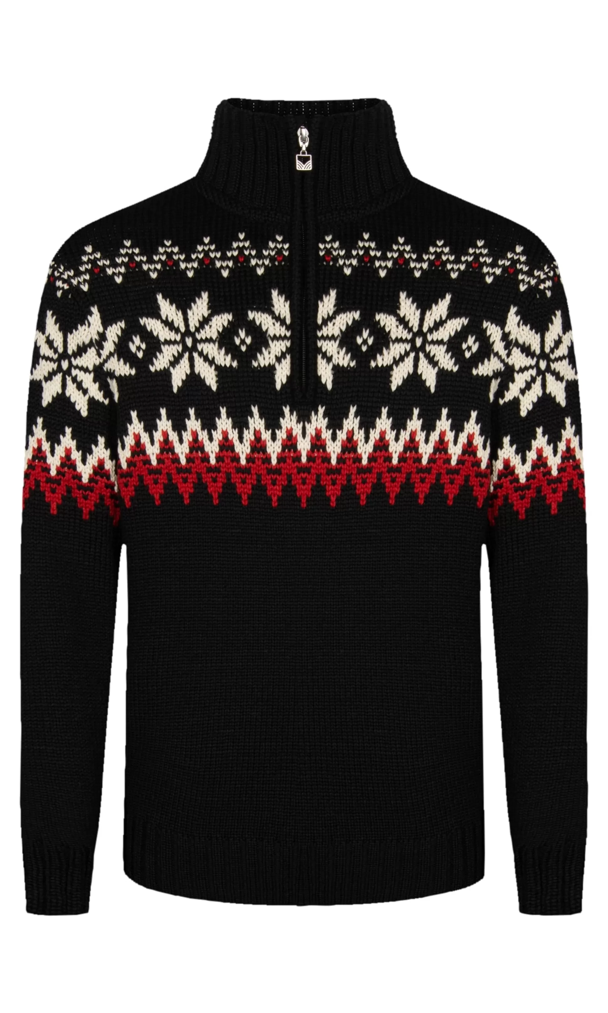 Dale of Norway Myking Men's Sweater - Merino Wool Black Raspberry Offwhite Cheap