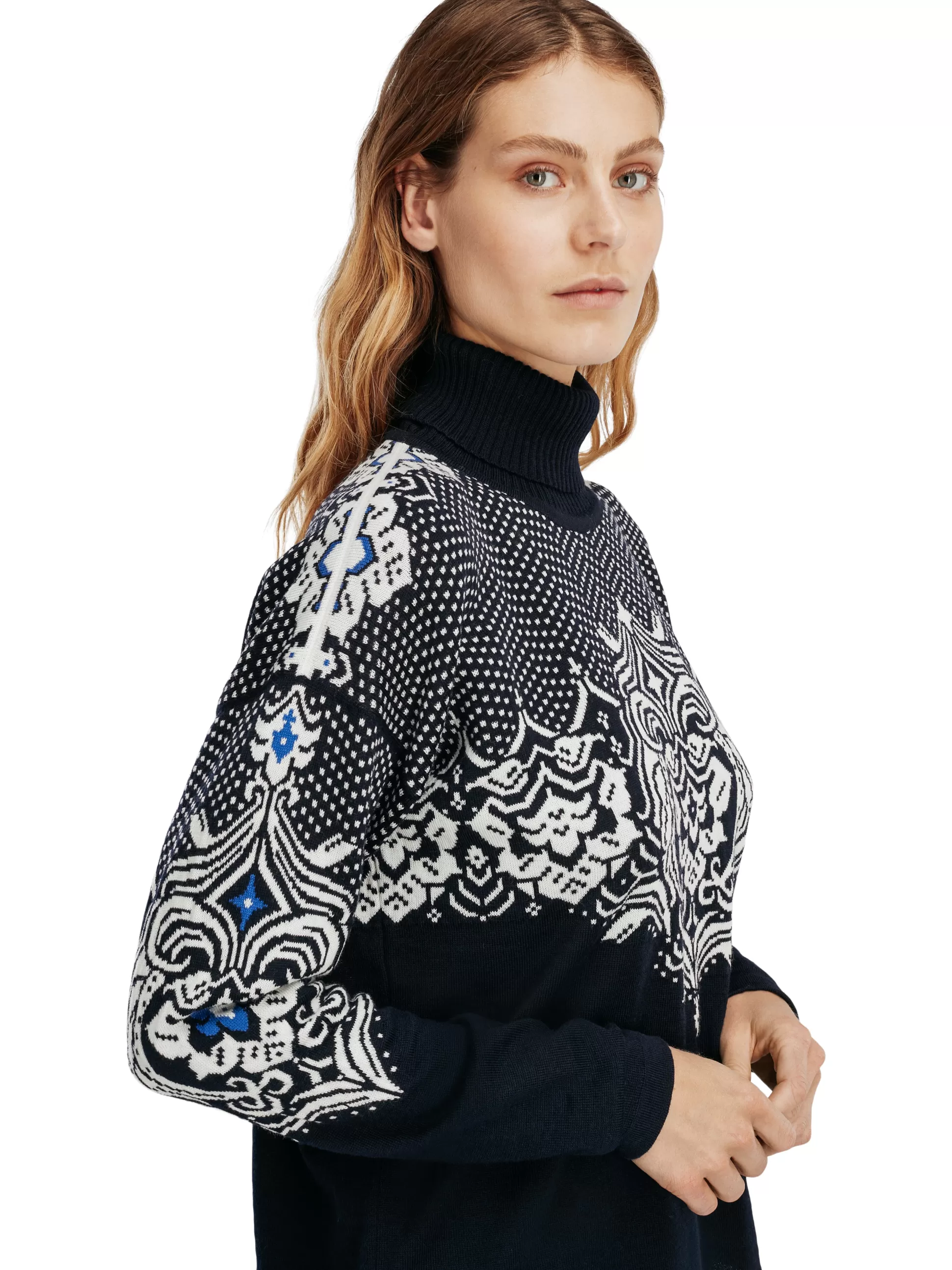 rosendal_womens_sweater_3.webp Dale of Norway Rosendal Women's Sweater Navy Offwhite Best
