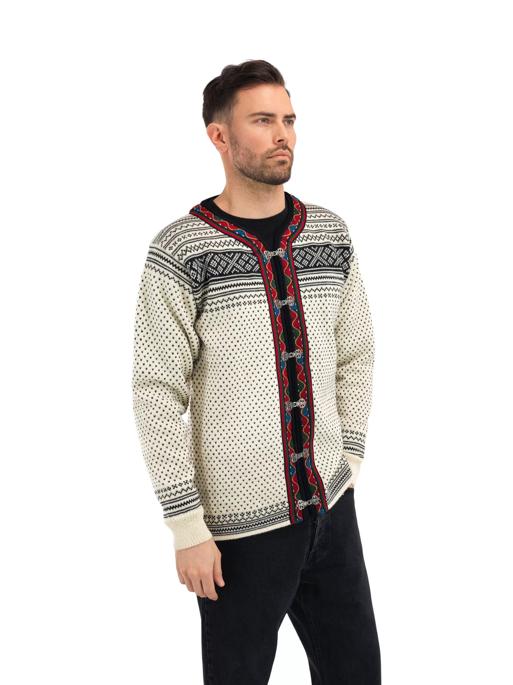 Dale of Norway Setesdal Lusekofte Jacket - Norwegian Wool Offwhite Black Cheap