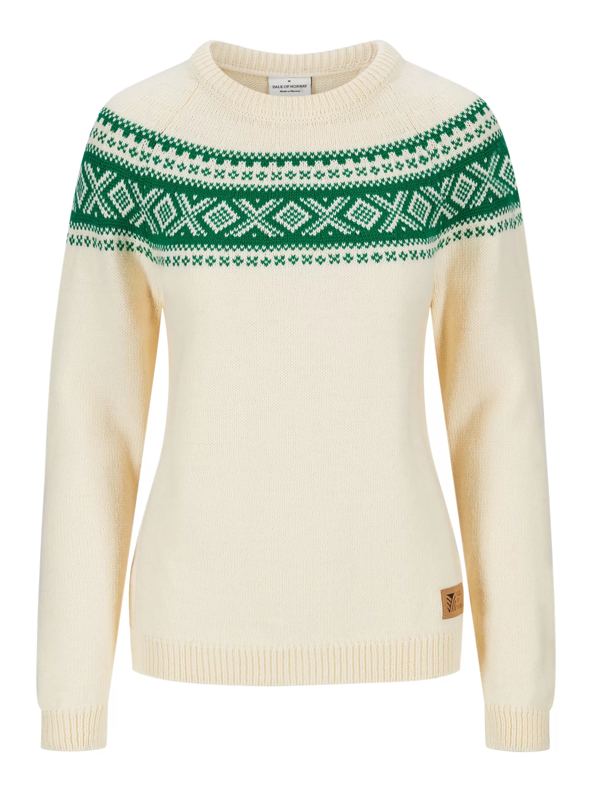 vagsoy_womens_wool_sweater_5.webp Dale of Norway Vagsoy Women's Wool Sweater Offwhite Brightgreen New