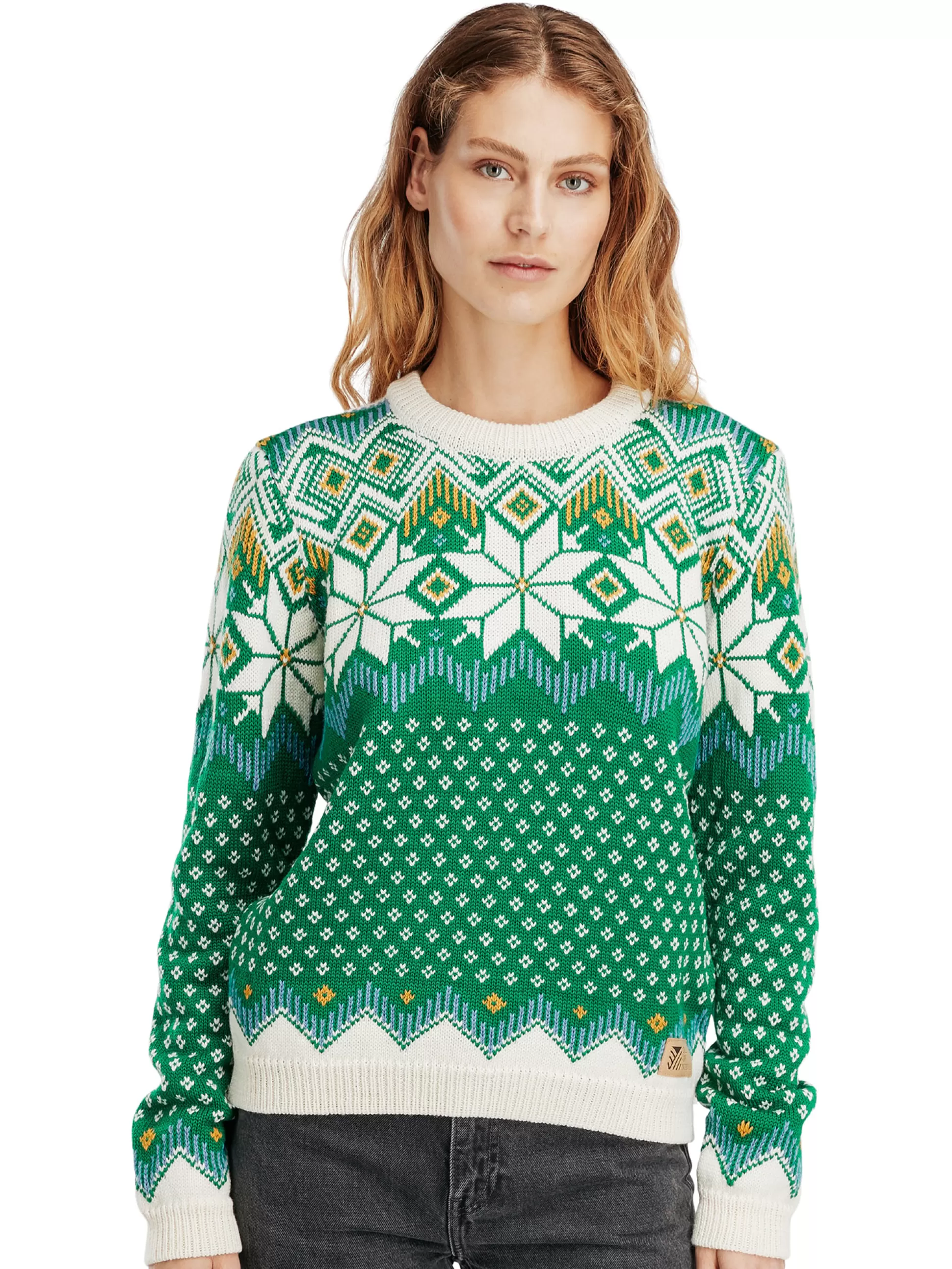 Dale of Norway Vilja Women's Knit Sweater Brightgreen Offwhite Cheap