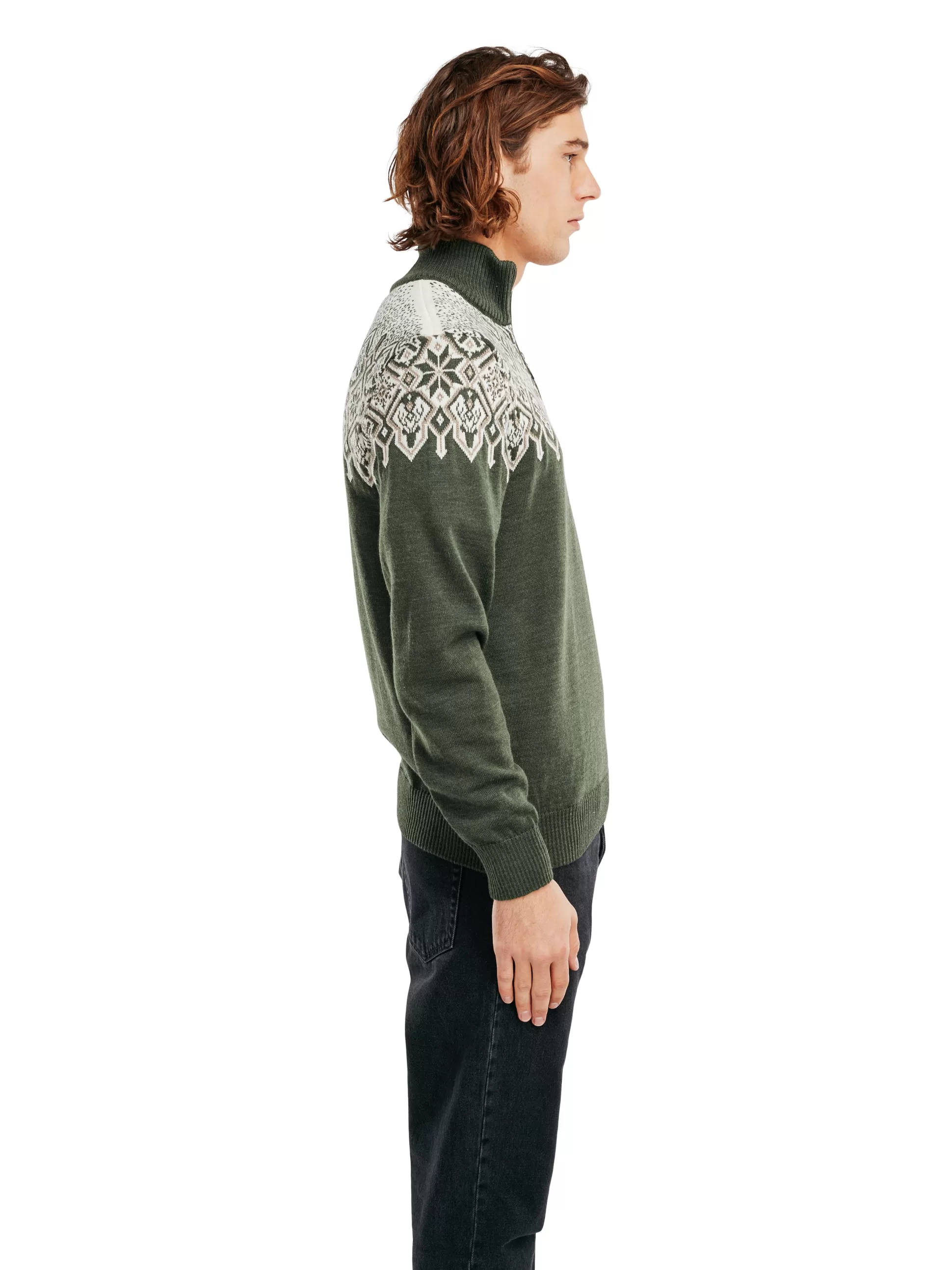 Dale of Norway Winterland Men's Merino Wool Sweater Dark Green Fashion